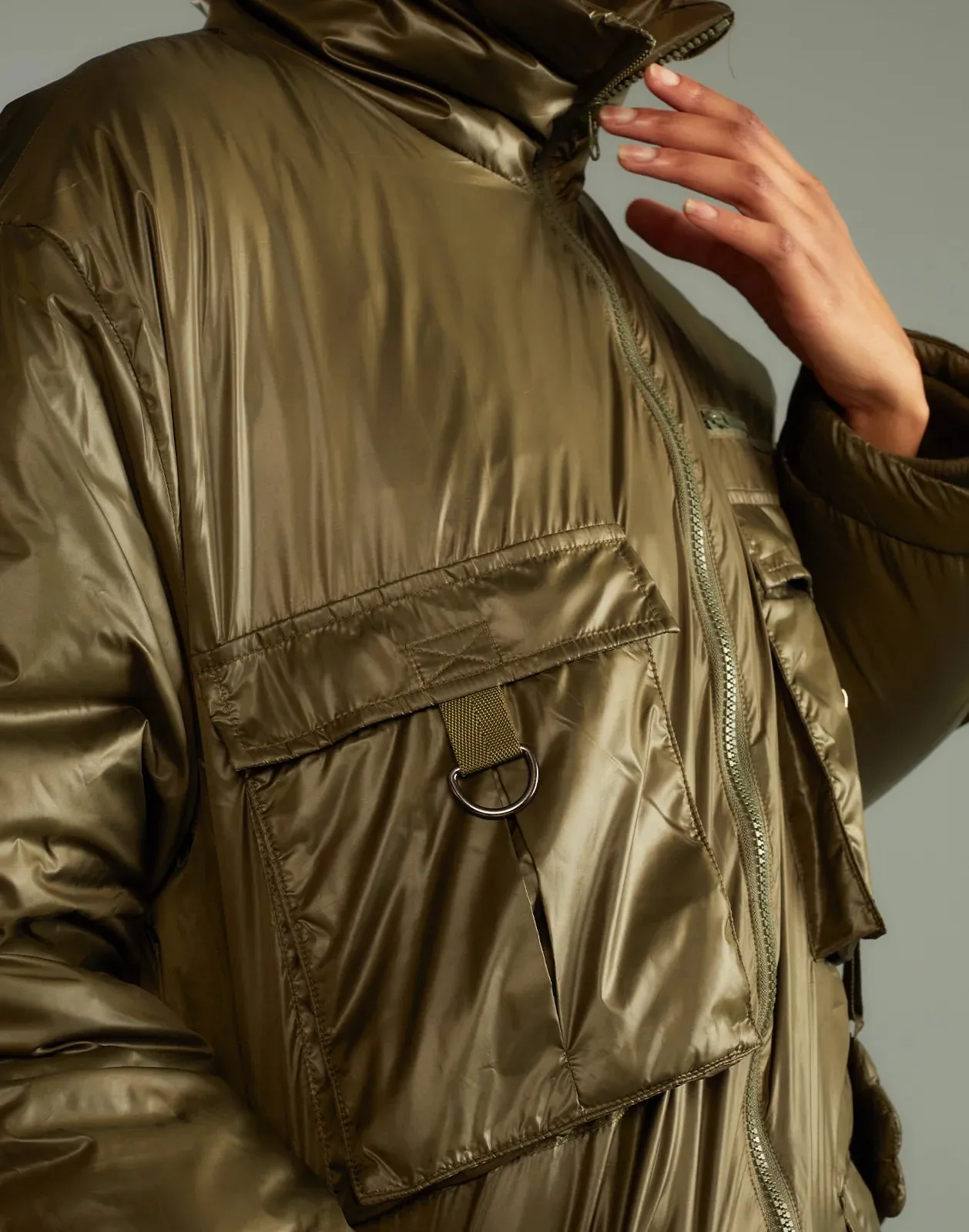 Cargo Pocket Puffer Coat