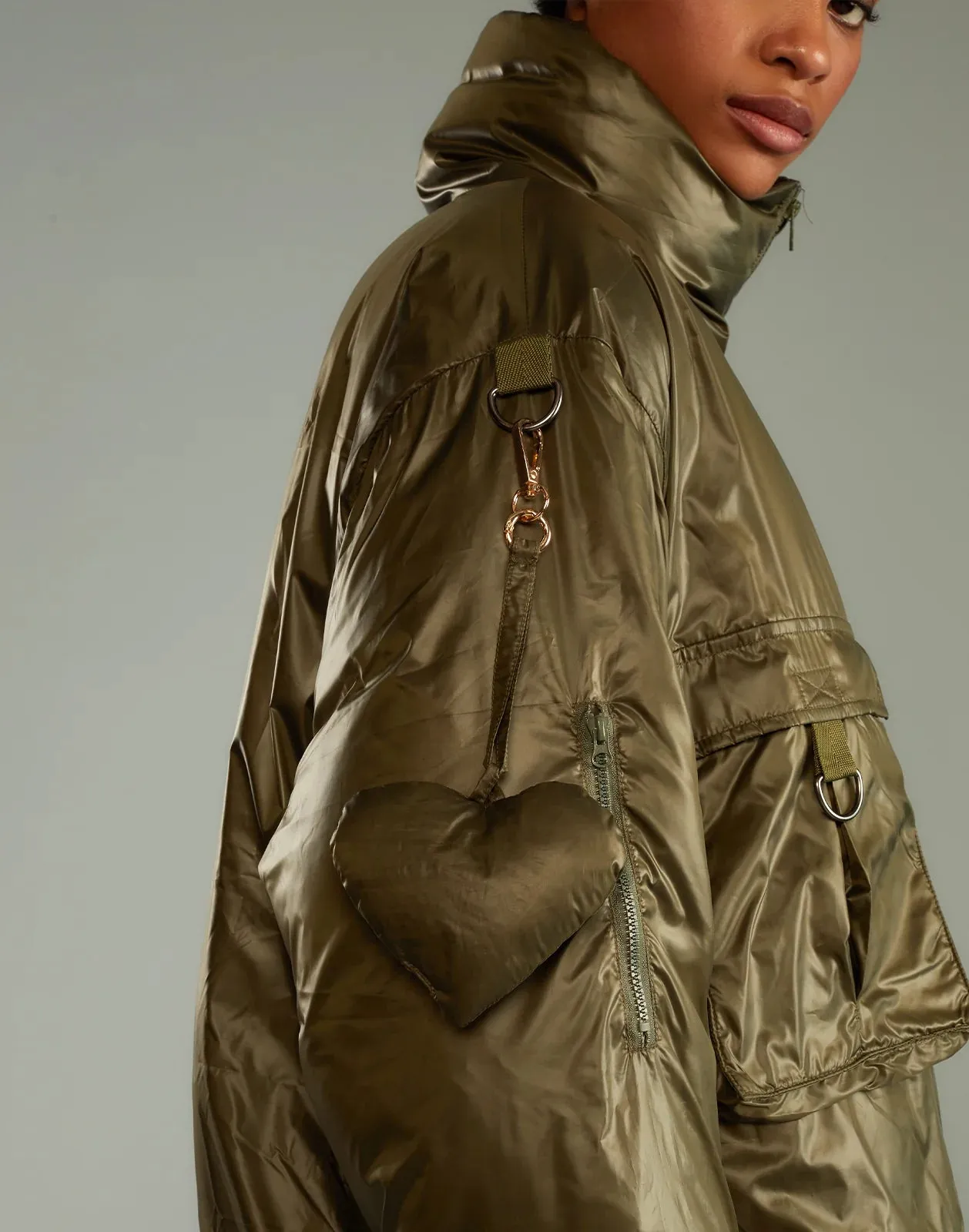 Cargo Pocket Puffer Coat