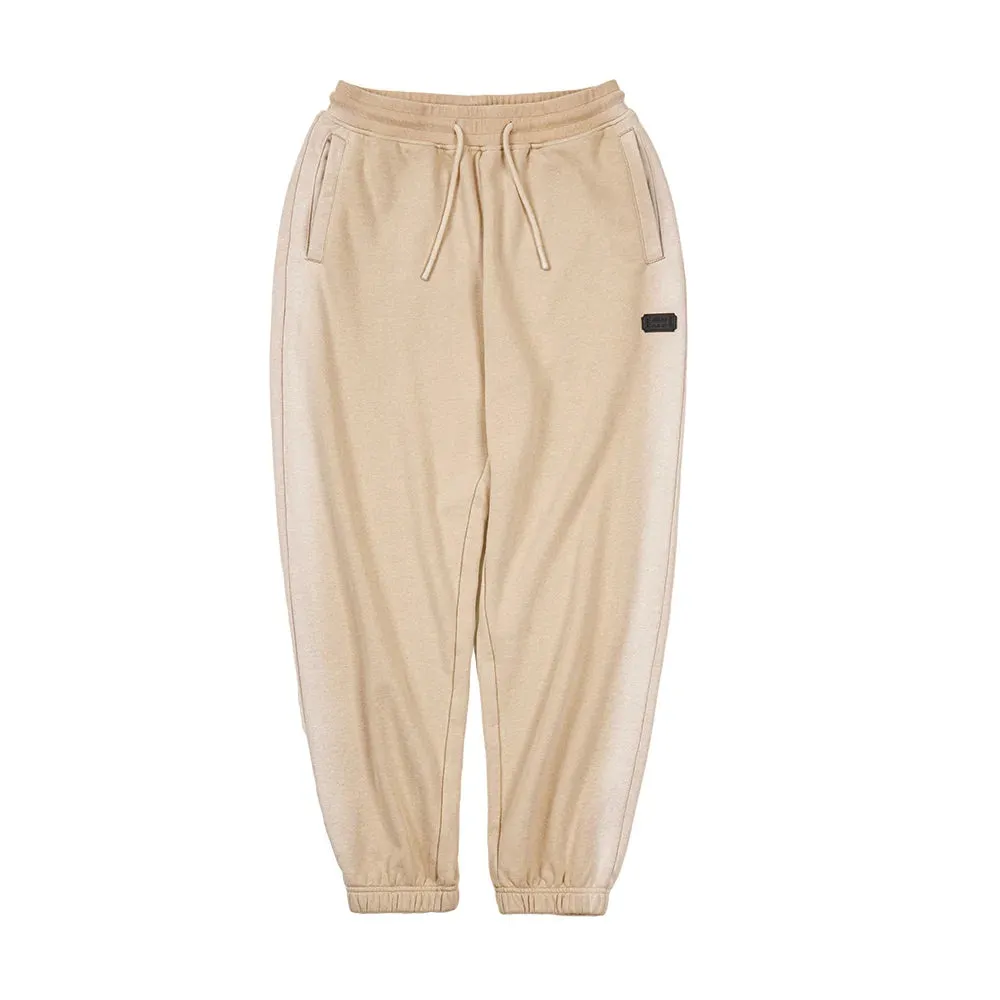 Casual Heavyweight Khaki Sweatpants with Drawstring - Loose Fit