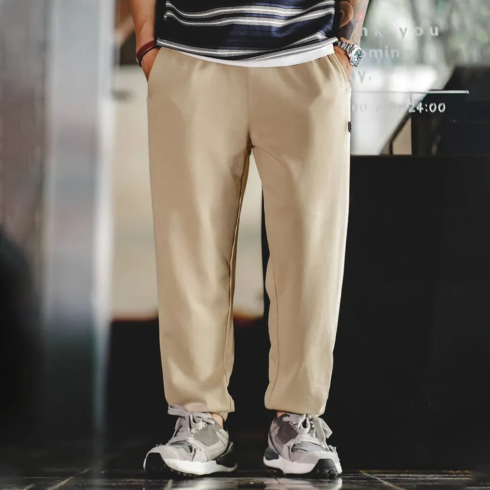 Casual Heavyweight Khaki Sweatpants with Drawstring - Loose Fit