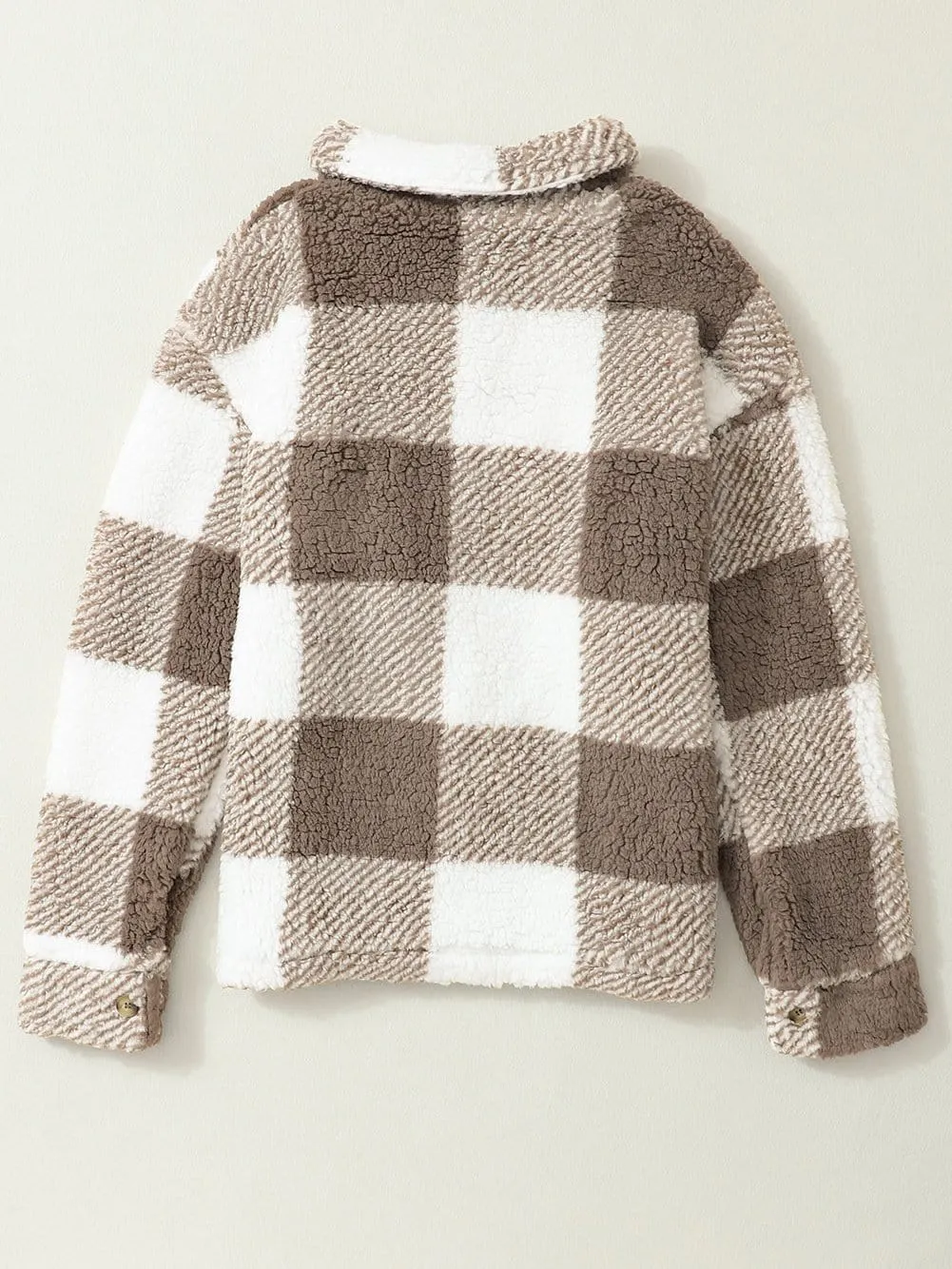 Casual Plaid Sherpa Jacket for Fall/Winter