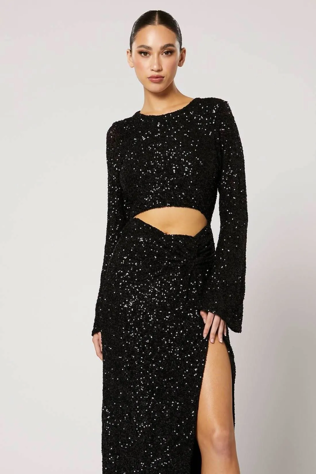 Chandra Sequin Knot Dress