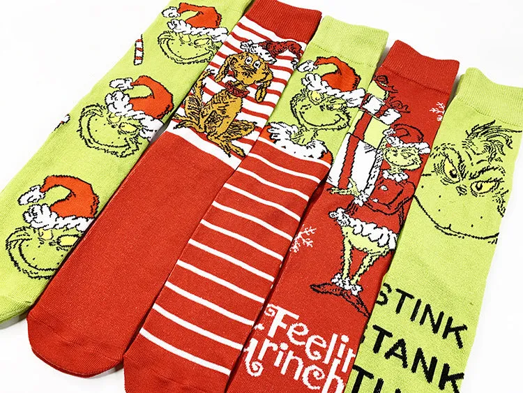 🎅Christmas Sale🎄 Grinch Knit Socks for Men and Women