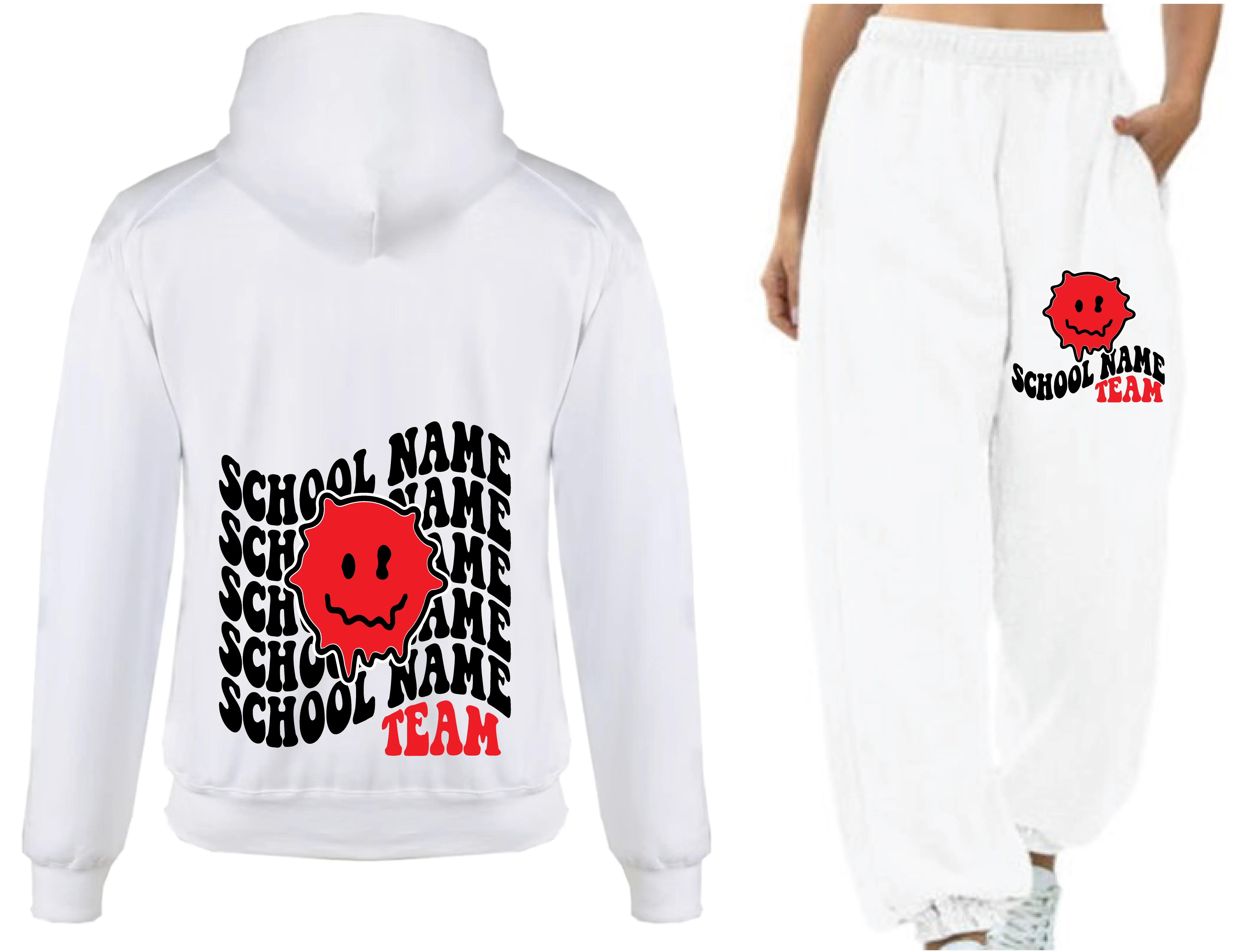 College Dripping Smiley Sweat Set