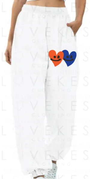 College Happy Double Hearts Sweatpants