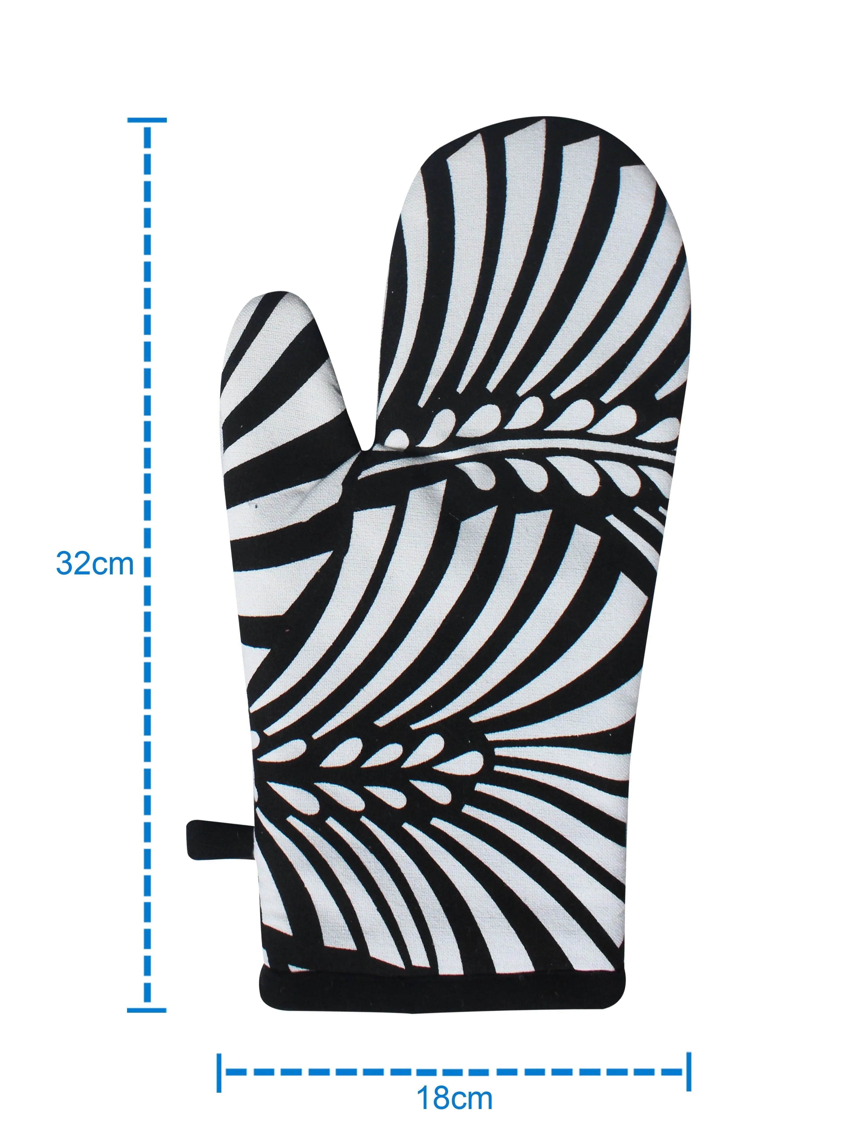 Cotton Black Zebra Oven Gloves Pack Of 2