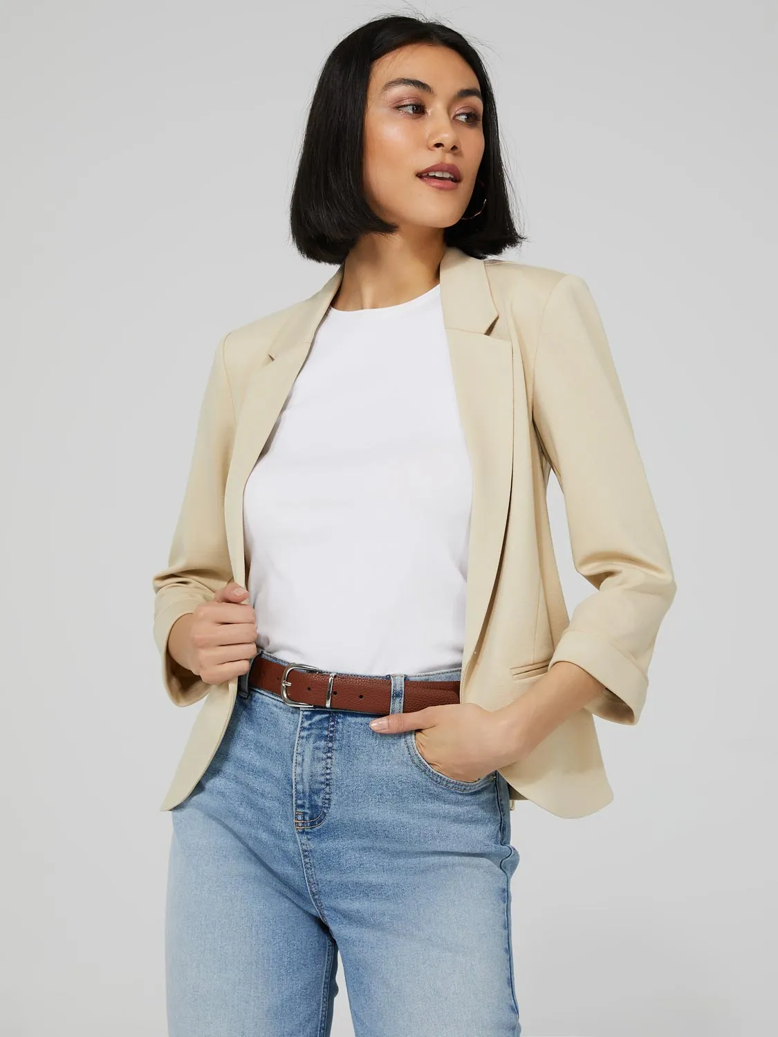 Cuffed 3/4 Sleeve Blazer