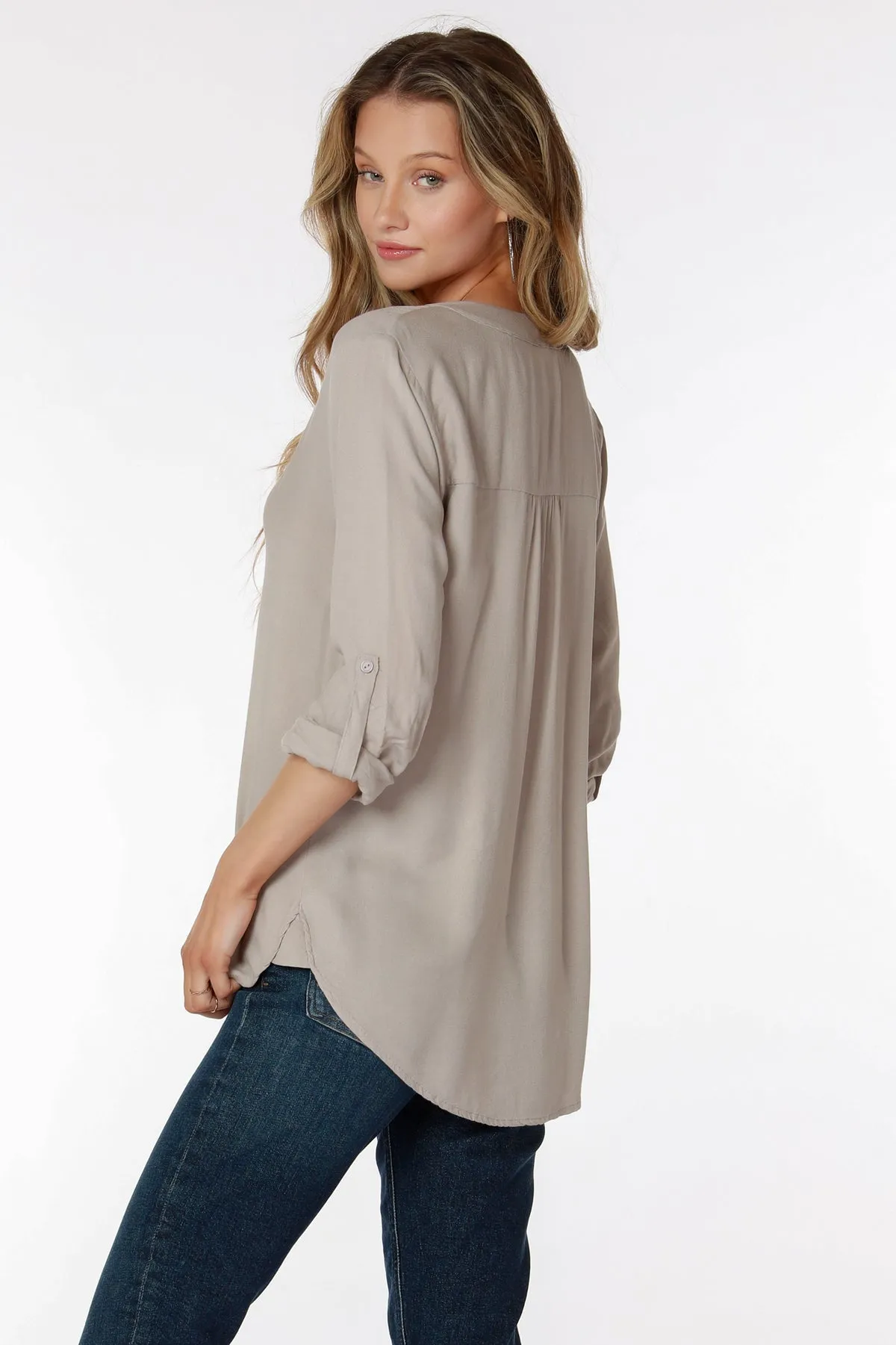 Cuffed Sleeve Tunic - Tan