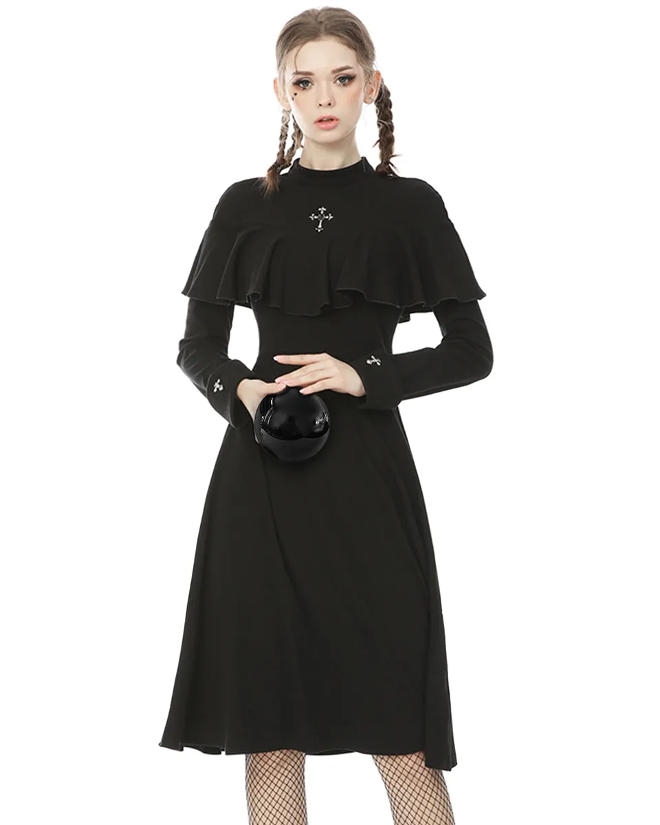 Dark In Love Faithless Gothic Crucifix Midi Dress