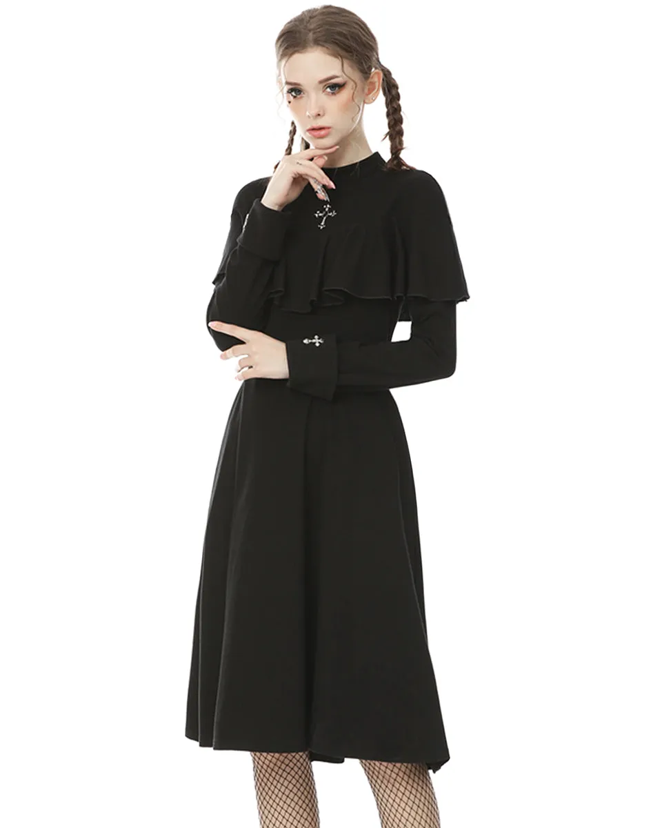 Dark In Love Faithless Gothic Crucifix Midi Dress