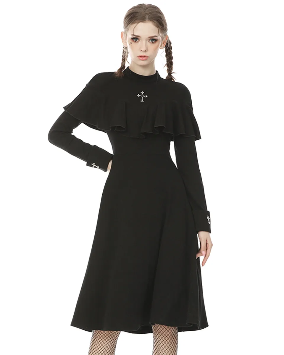 Dark In Love Faithless Gothic Crucifix Midi Dress