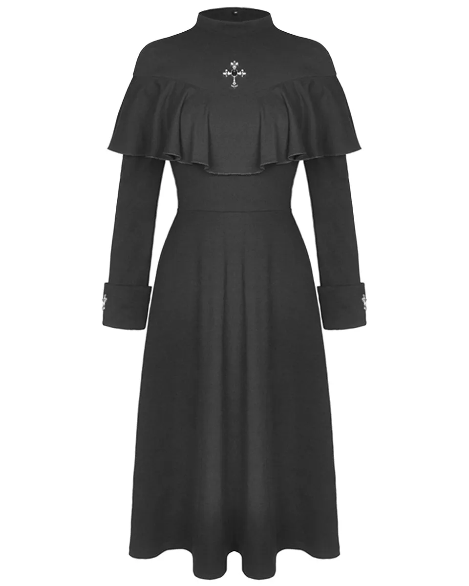 Dark In Love Faithless Gothic Crucifix Midi Dress