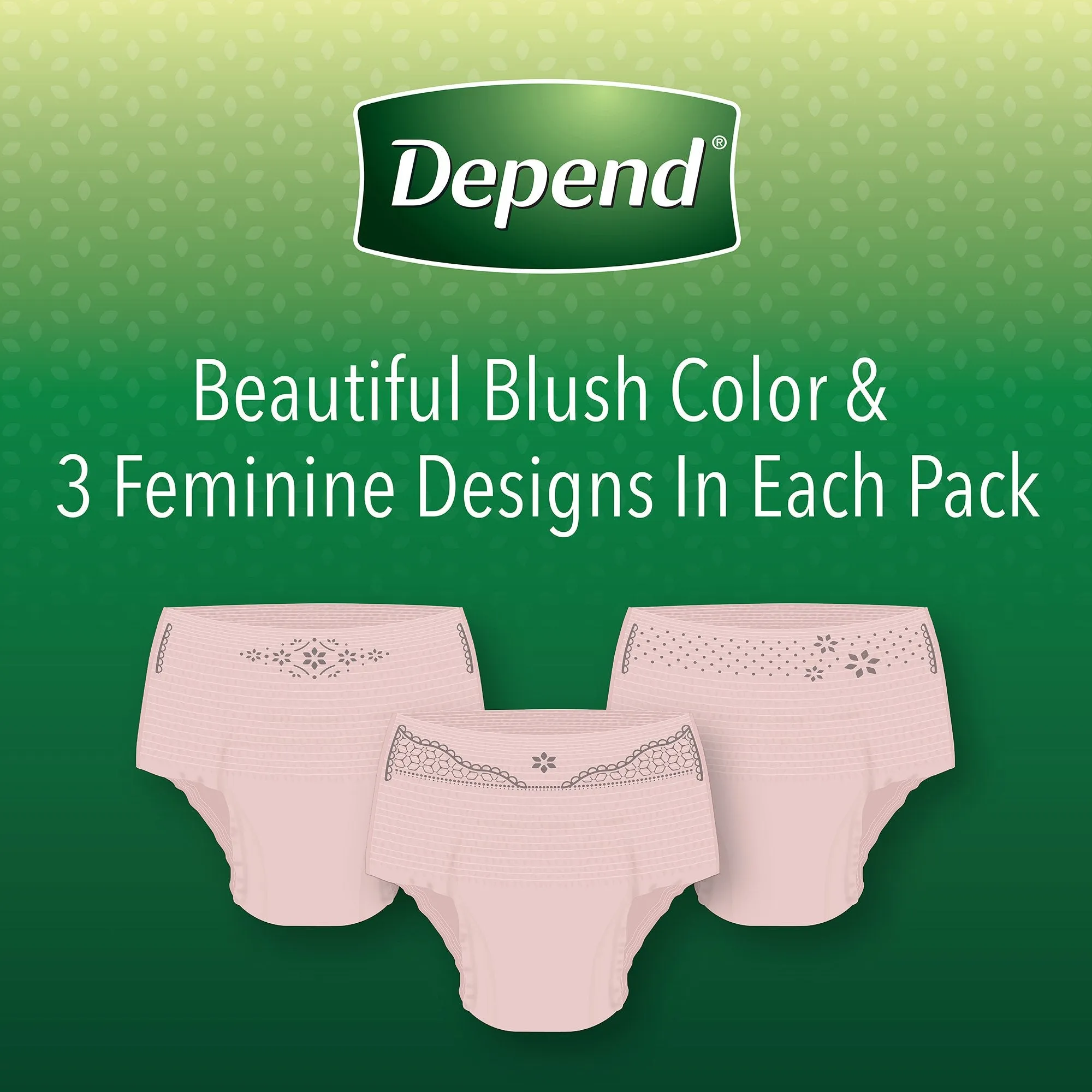 Depend FIT-FLEX Absorbent Underwear, Women's, Tan, Small, 24" to 30" Waist/Hip