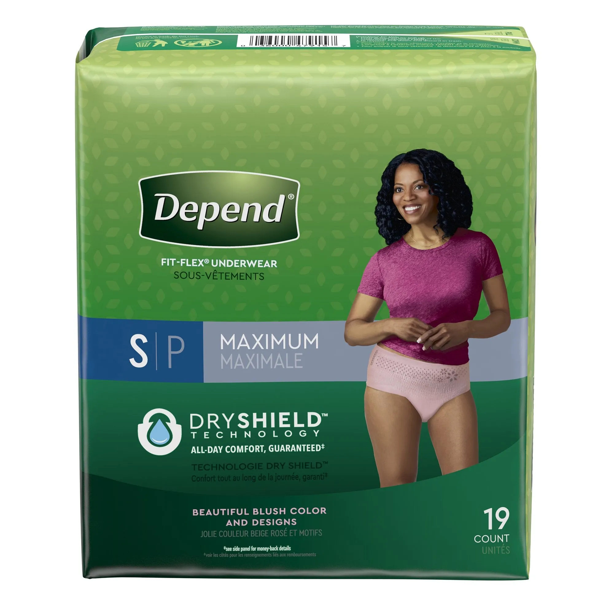 Depend FIT-FLEX Absorbent Underwear, Women's, Tan, Small, 24" to 30" Waist/Hip