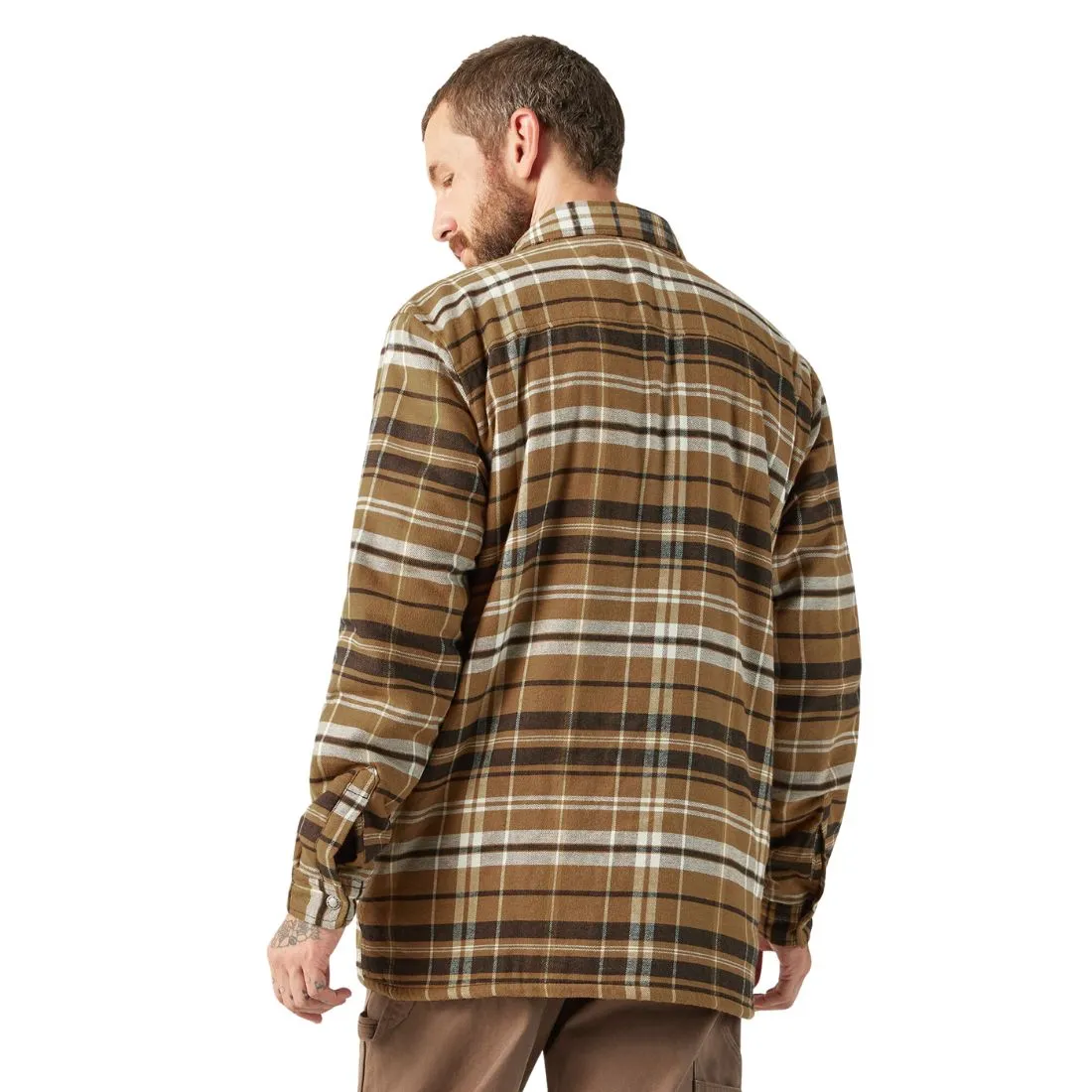 Dickies Men's Sherpa Lined Flannel Shirt TJ210 - Brown Duck