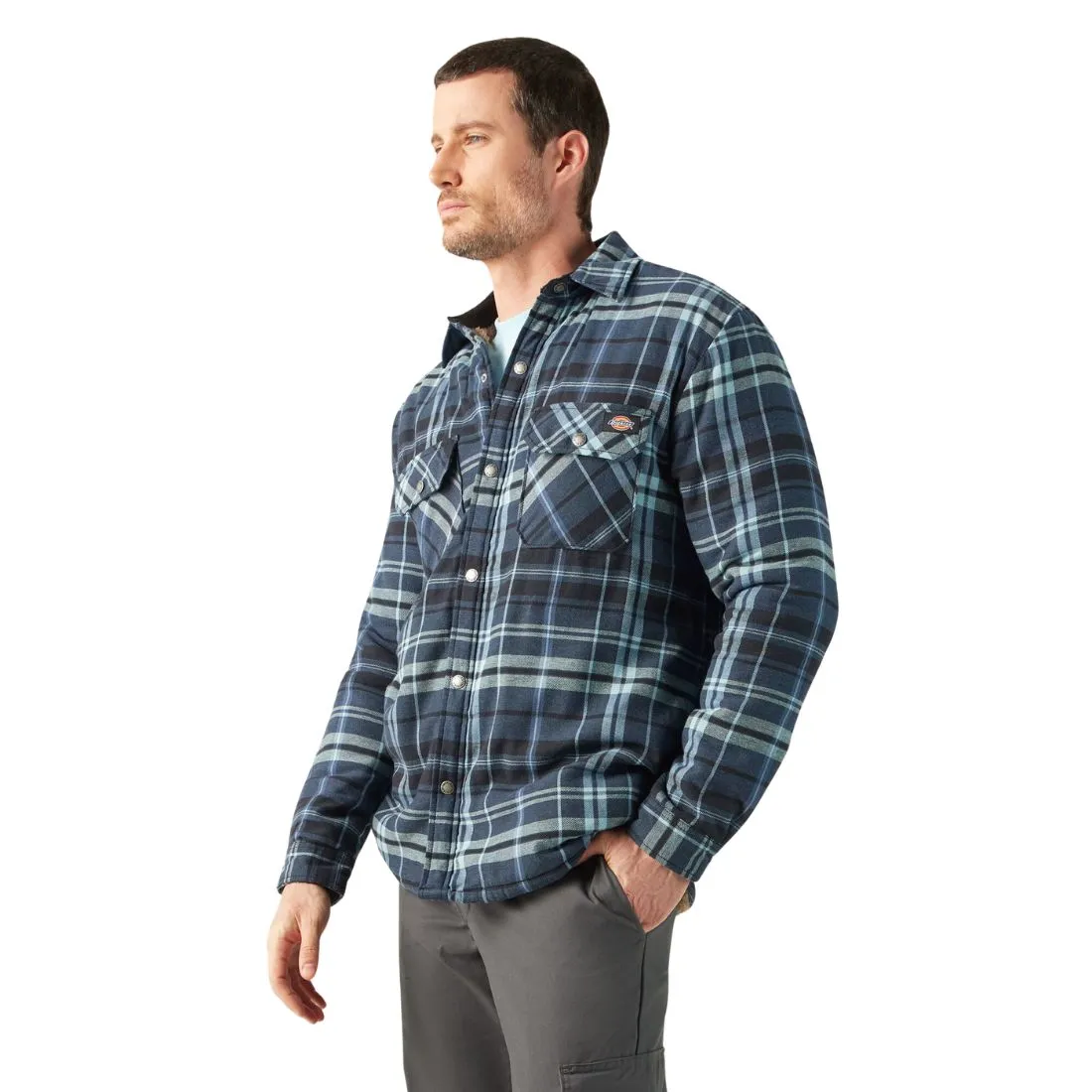 Dickies Men's Sherpa Lined Flannel Shirt TJ210 - Dark Navy