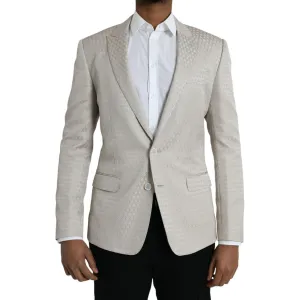 Dolce & Gabbana Beige MARTINI Single Breasted Coat Blazer