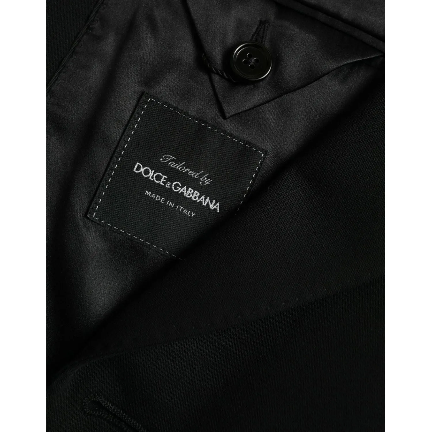 Dolce & Gabbana Black Wool Peak Single Breasted Coat Blazer