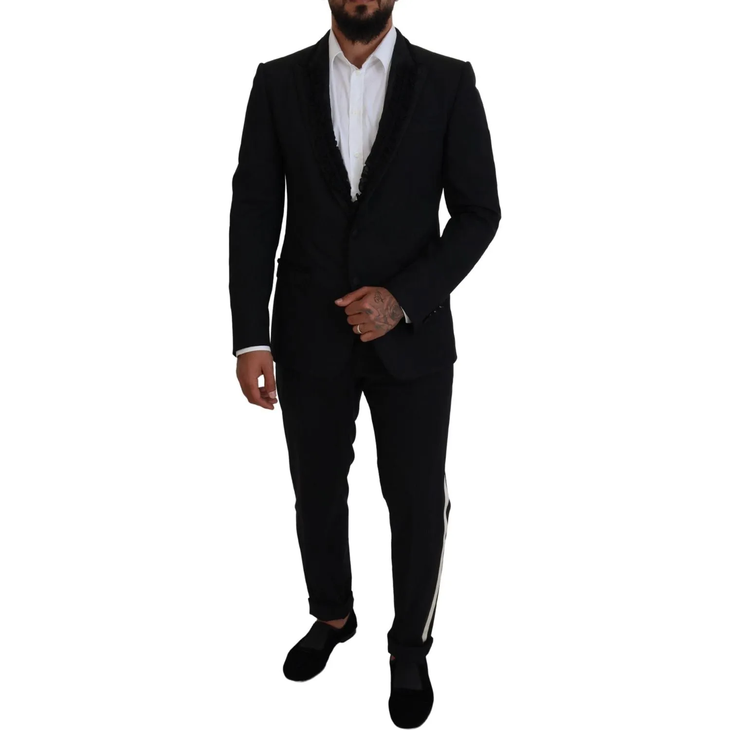 Dolce & Gabbana Elegant Black Silk-Lined Evening Blazer