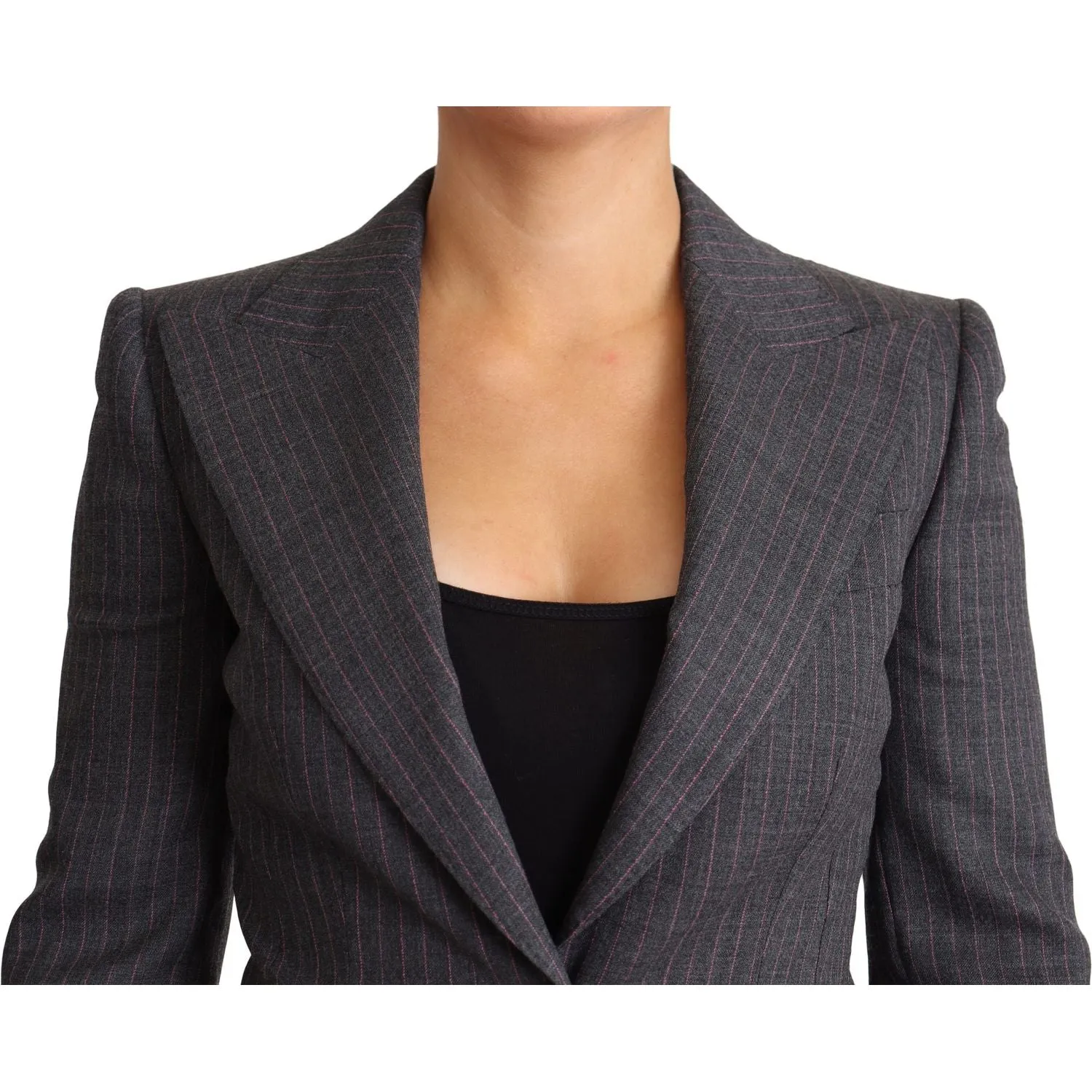 Dolce & Gabbana Elegant Gray Stretch Wool Blazer