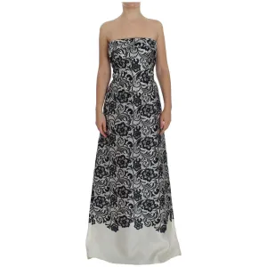 Dolce & Gabbana Elegant Silk Lace Corset Maxi Dress