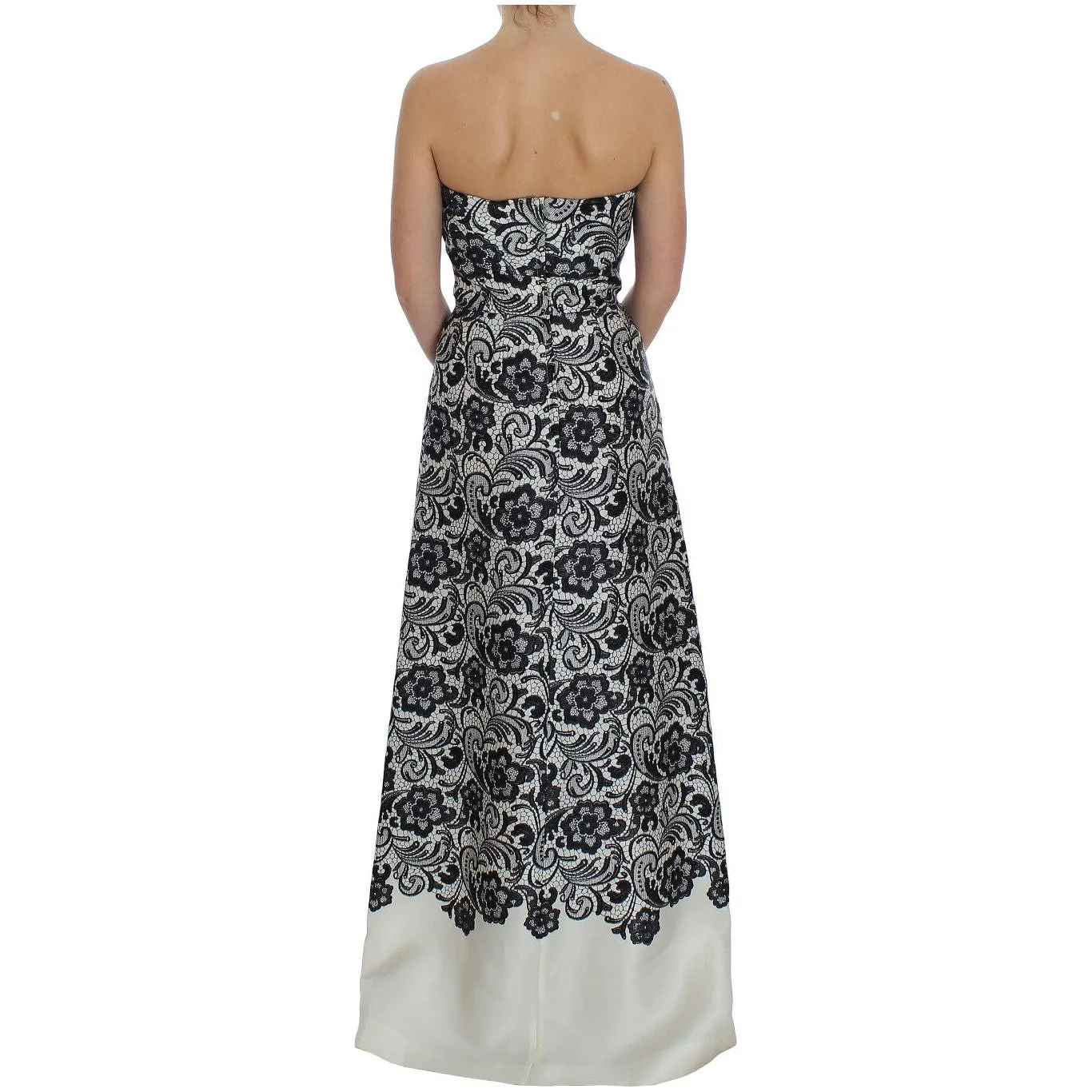 Dolce & Gabbana Elegant Silk Lace Corset Maxi Dress