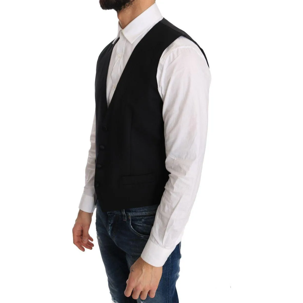 Dolce & Gabbana Elegant Slim Fit Formal Vest in Black