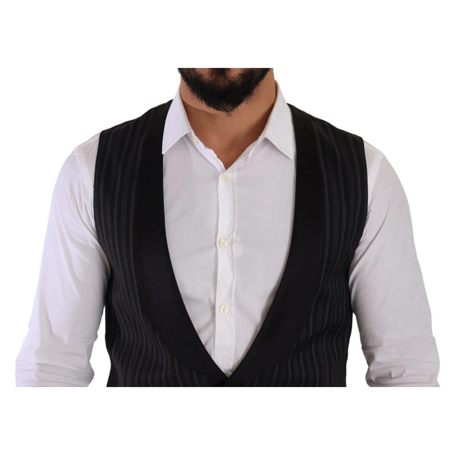 Dolce & Gabbana Elegant Striped Formal Dress Vest