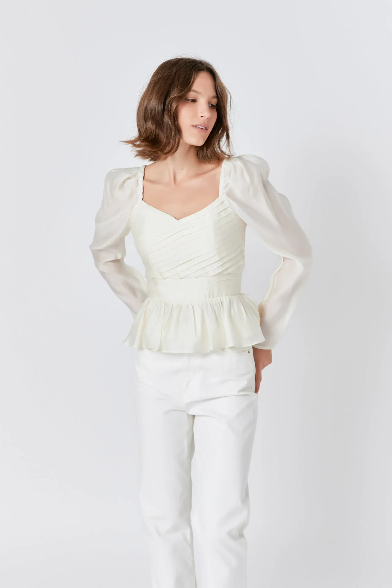 Endless Rose - Long-Sleeve Peplum Top