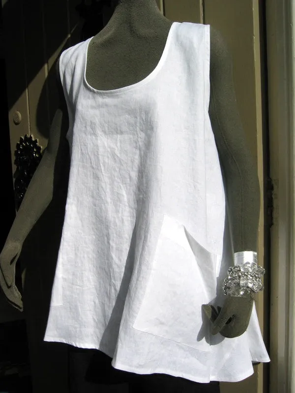 EVA TRALALA Sleeveless Ladies Linen Tunic NUTELLA