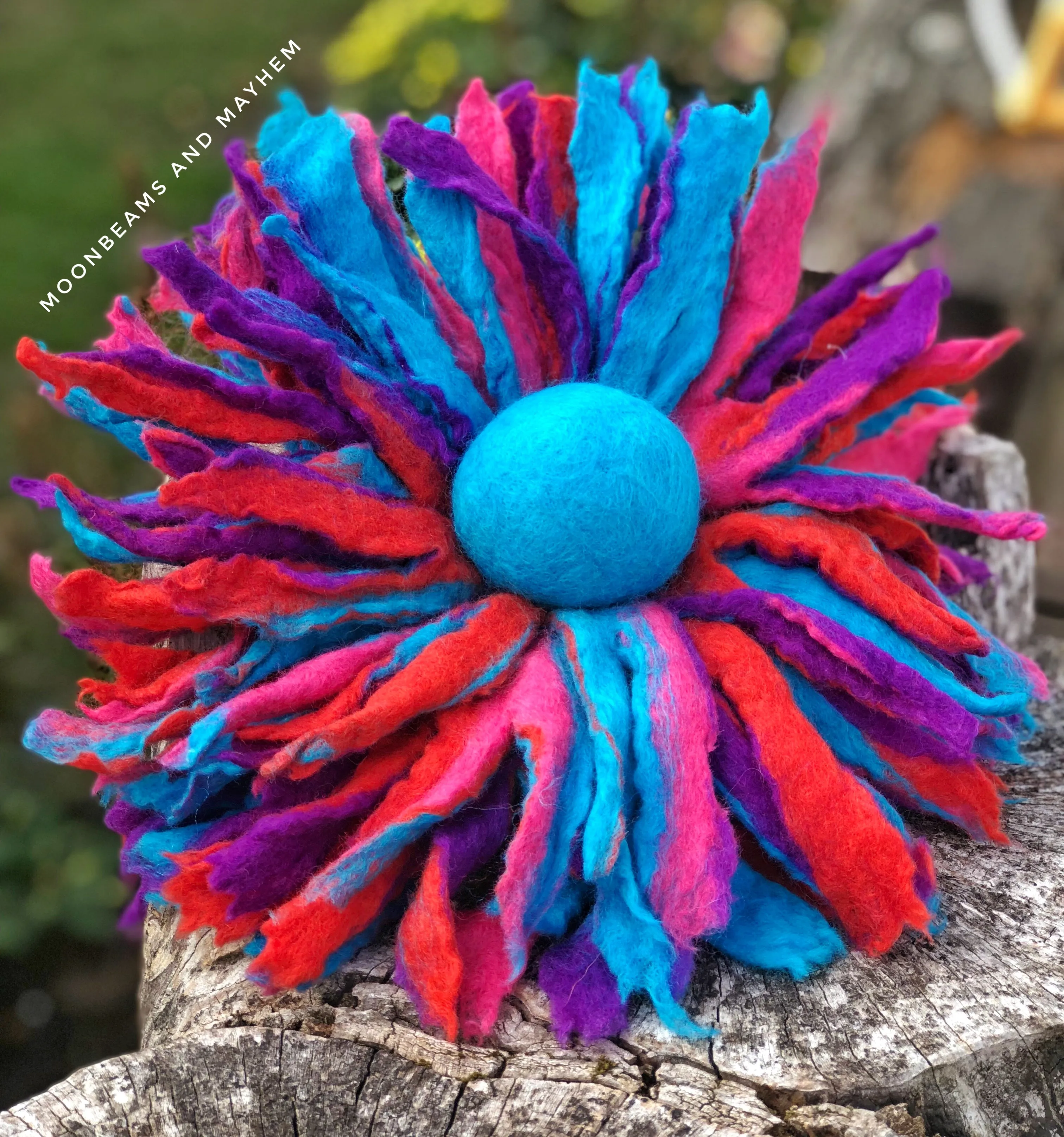 FABULOUS OVERSIZED FELTED FLOWER BROOCH