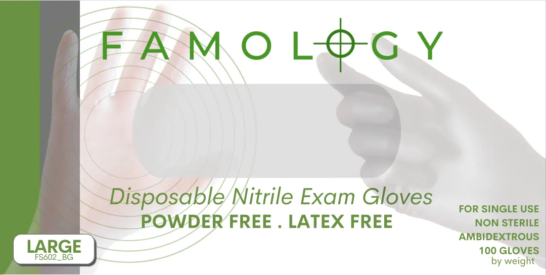 Famology Disposable Nitrile Exam Gloves - Wholesale