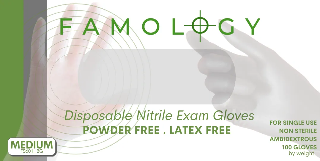 Famology Disposable Nitrile Exam Gloves - Wholesale