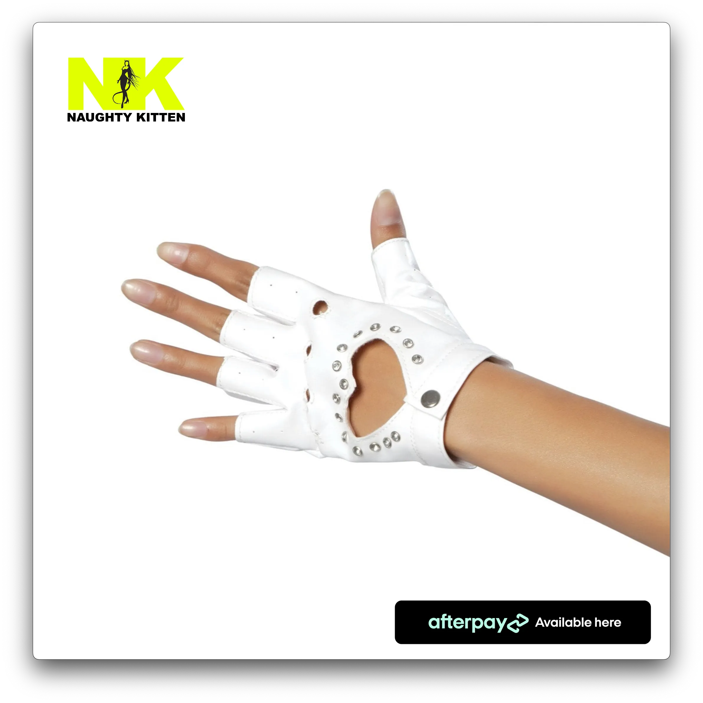 Faux Leather Heart Gloves