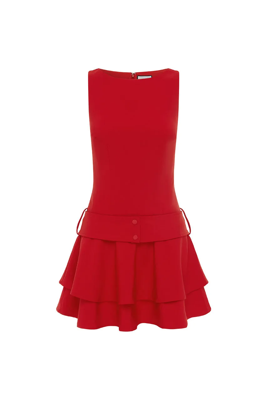 FAWN MINI DRESS - CHERRY