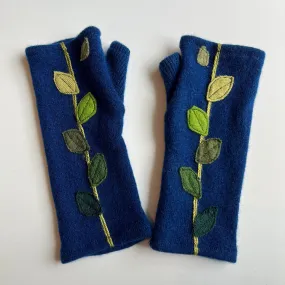 Fingerless Cashmere Gloves "Leaves"