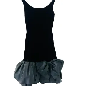 Flirty 60's Black Velvet Dress