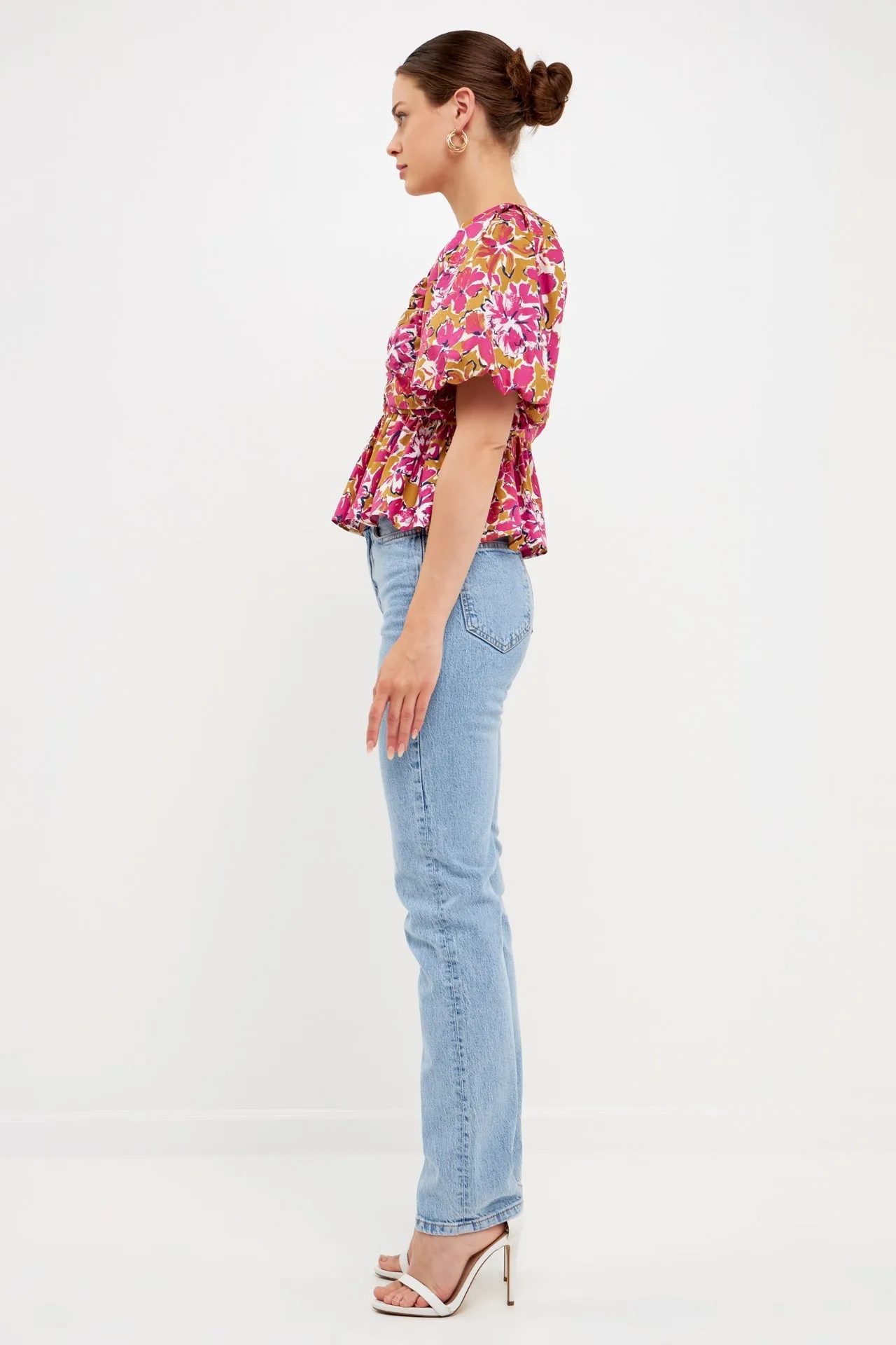 Floral Pleated Top