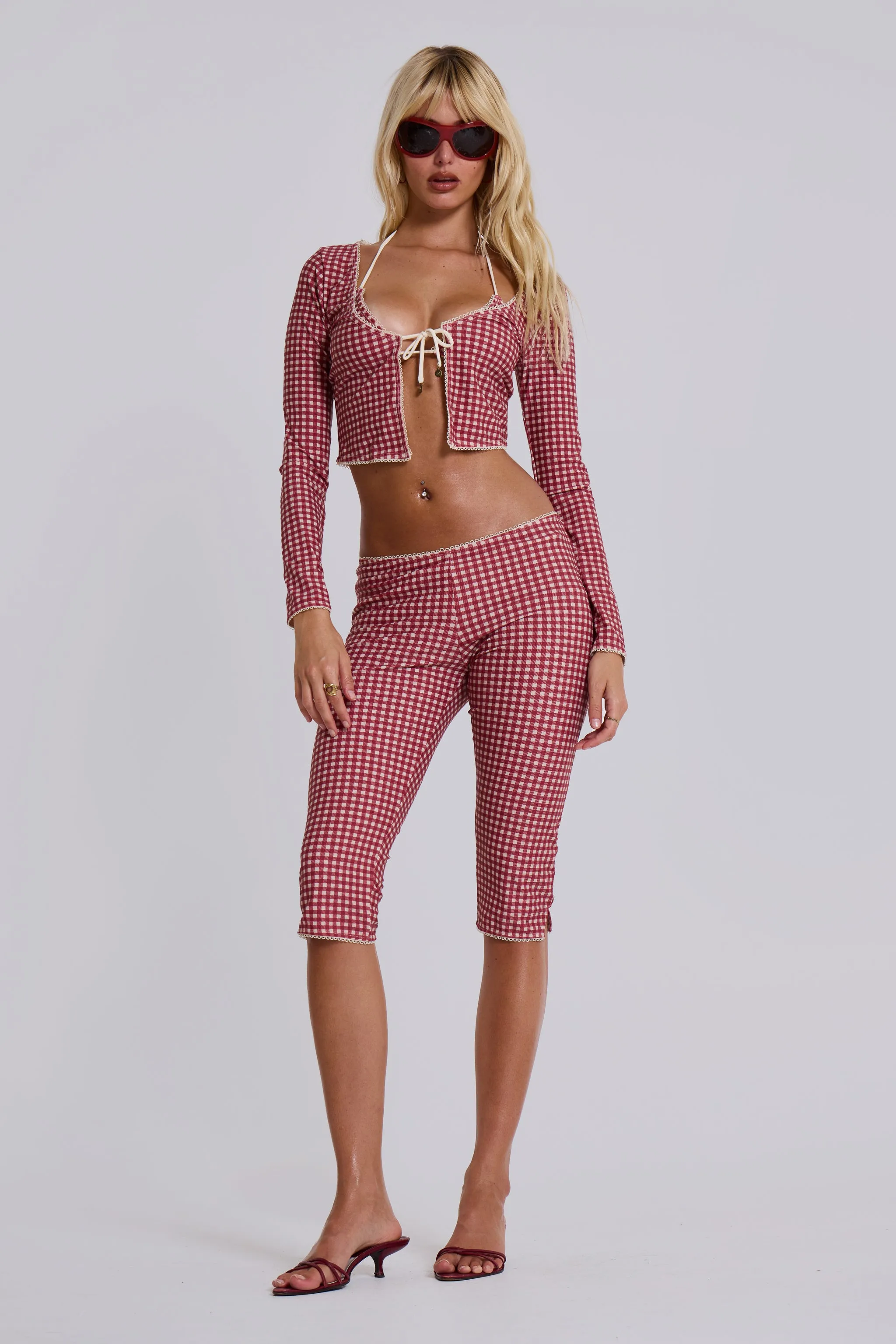 Freda Gingham Swim Capri Trousers