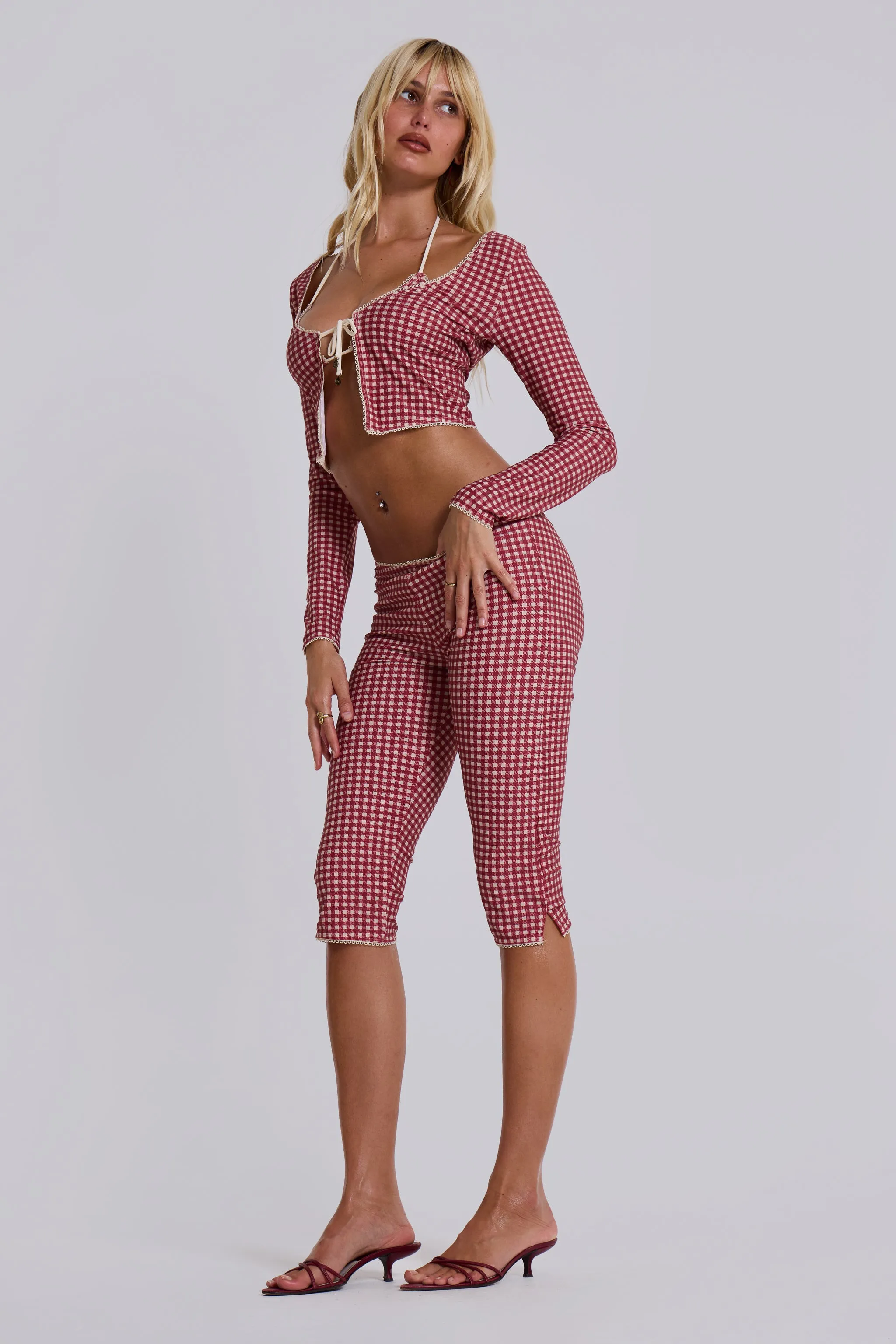 Freda Gingham Swim Capri Trousers