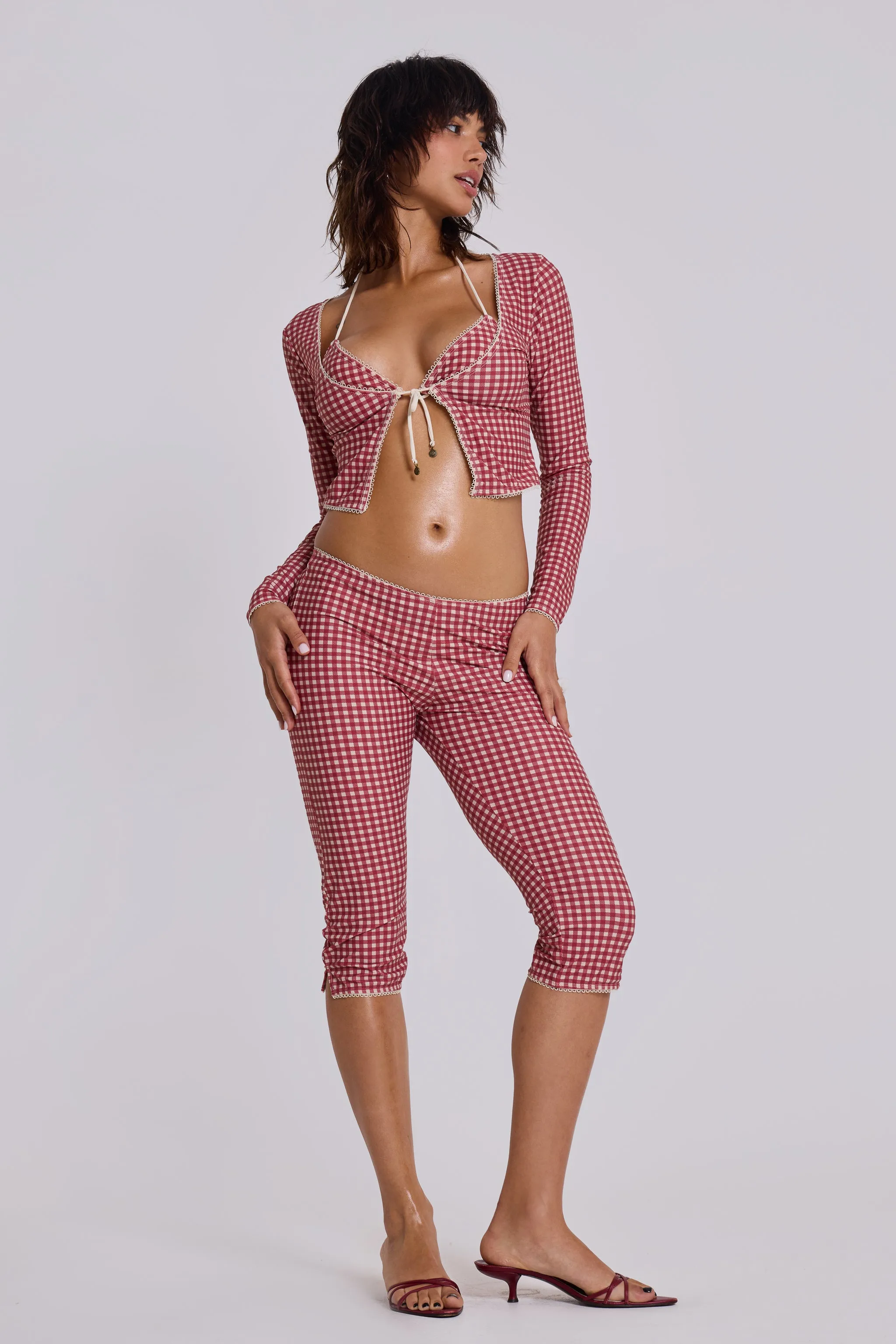 Freda Gingham Swim Capri Trousers