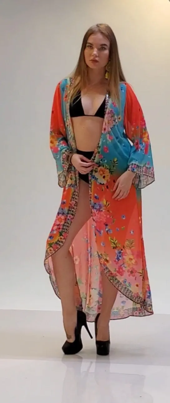 Free spirit, flowing Duster, kimono, resort-wear, perfect coverup or pair it with shorts