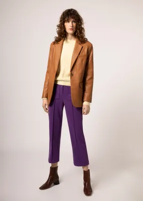 FRNCH Luana Camel Faux Leather Blazer