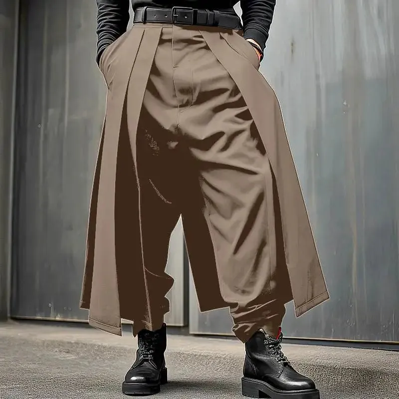 Funki Buys | Skirts | Men's Women's Irregular Pleated Pant/Skirt