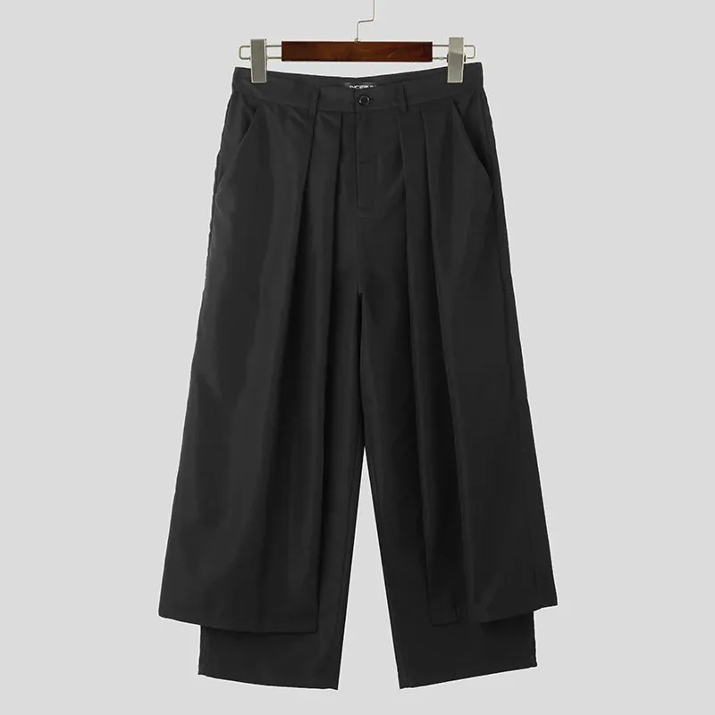 Funki Buys | Skirts | Men's Women's Irregular Pleated Pant/Skirt