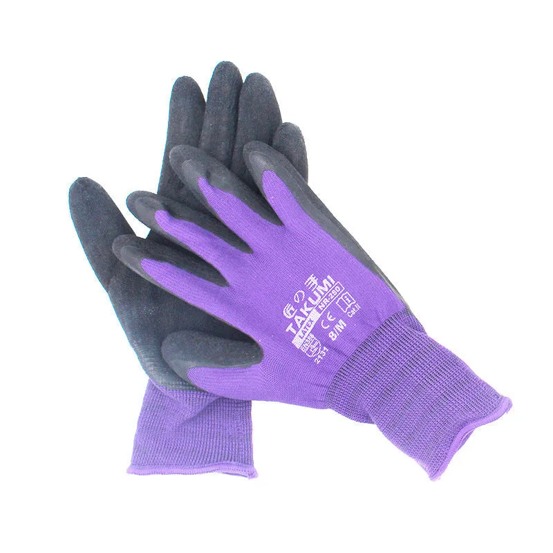 Garden Gardening Gloves Non-Slip Anti-Piercing Flower Planting Breathable and Wearable Labor Protection Work Safety Latex Wrinkle Gloves