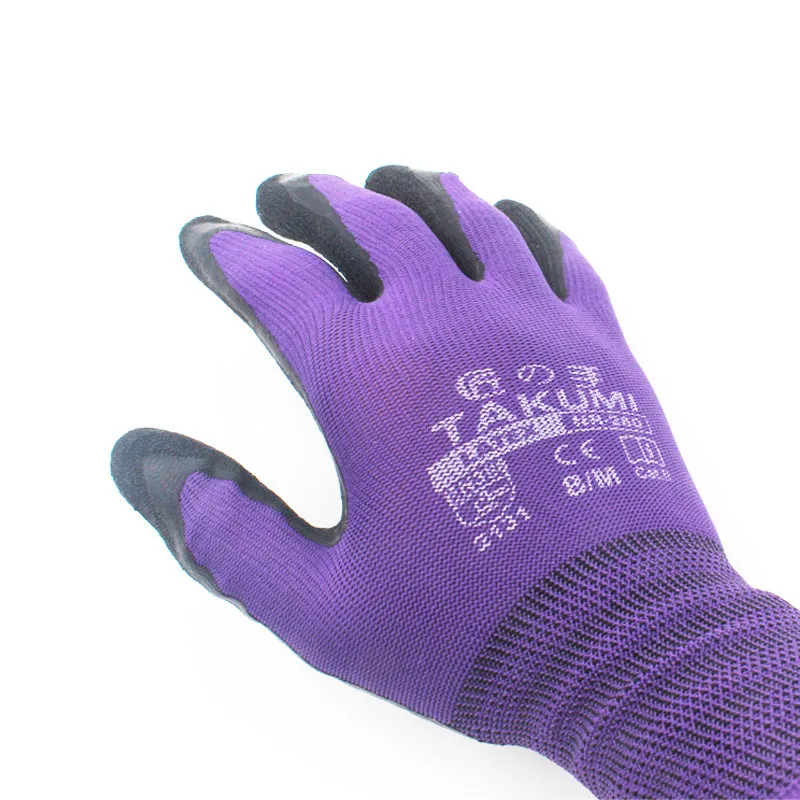 Garden Gardening Gloves Non-Slip Anti-Piercing Flower Planting Breathable and Wearable Labor Protection Work Safety Latex Wrinkle Gloves