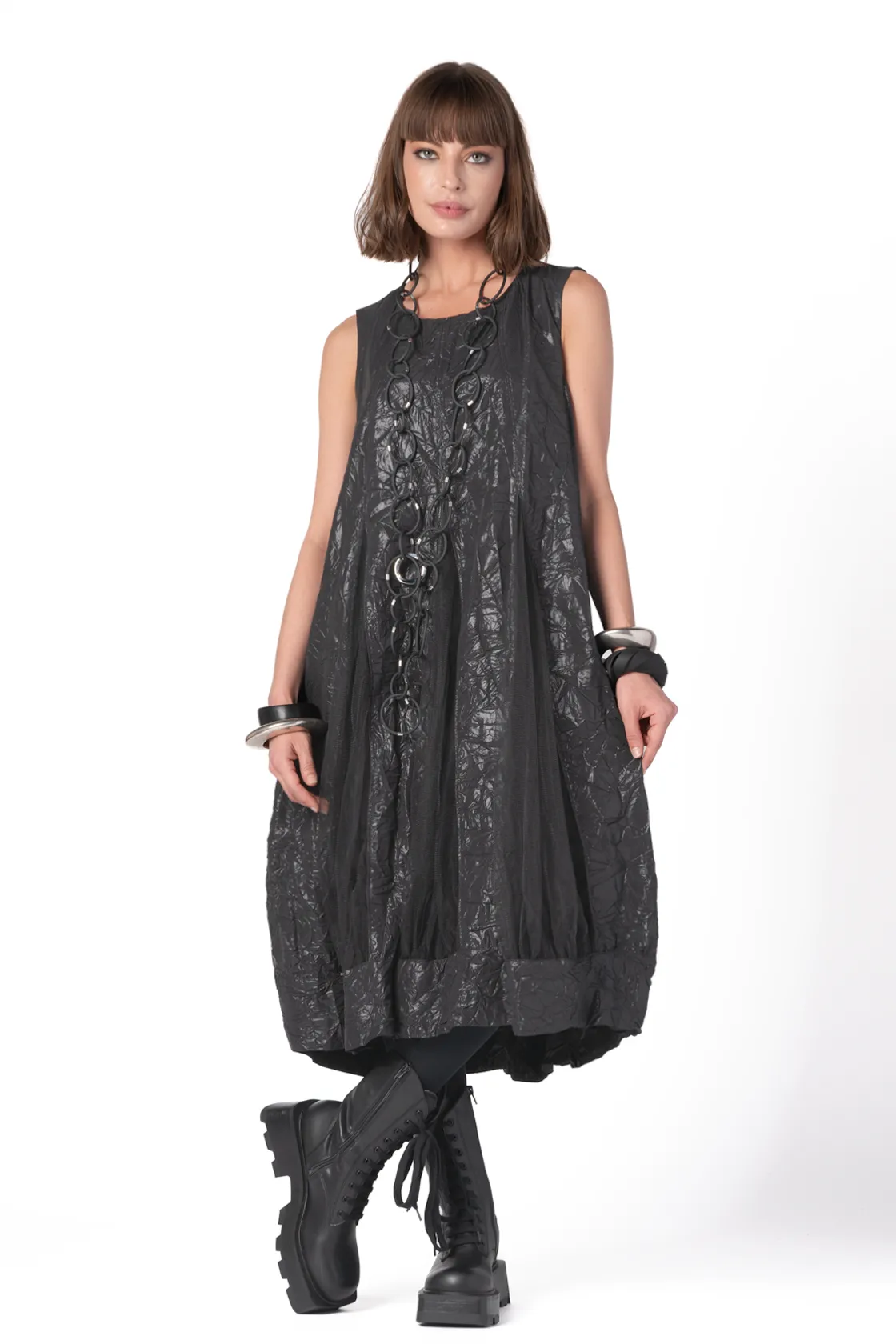 GERSHON Ellory Dress in Black Mesh Mix