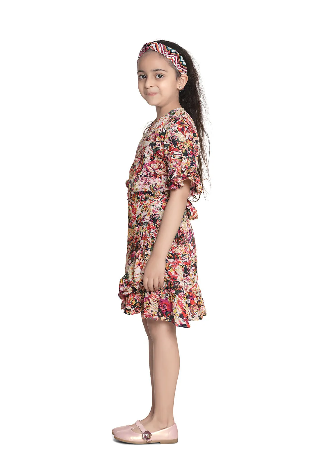 Girl's  Floral Wrap Dress - StyleStone Kid