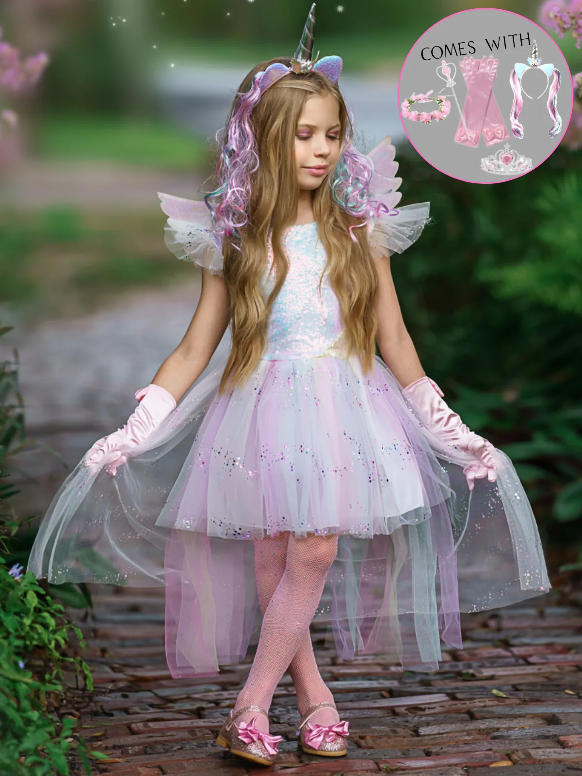 Girls Unicorn Queen Tutu Dress And Accessories Set